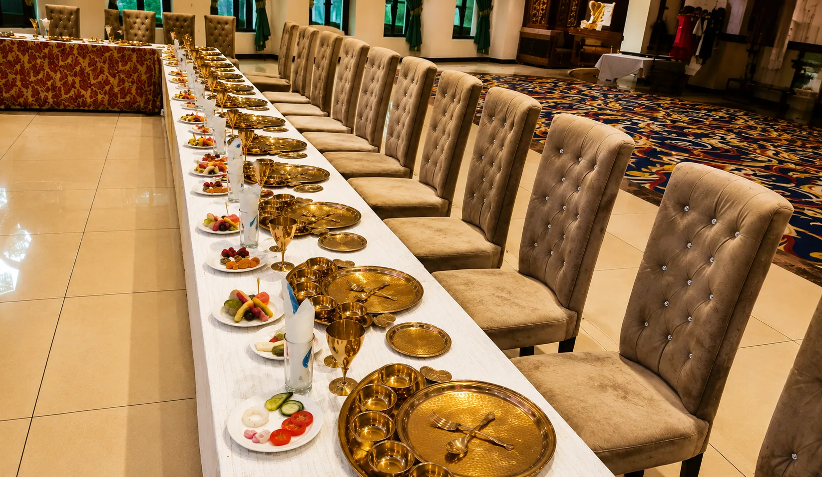Traditional Indian Thali Setup